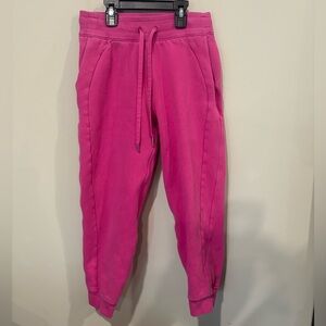 Lululemon Cropped Scuba Joggers Pink